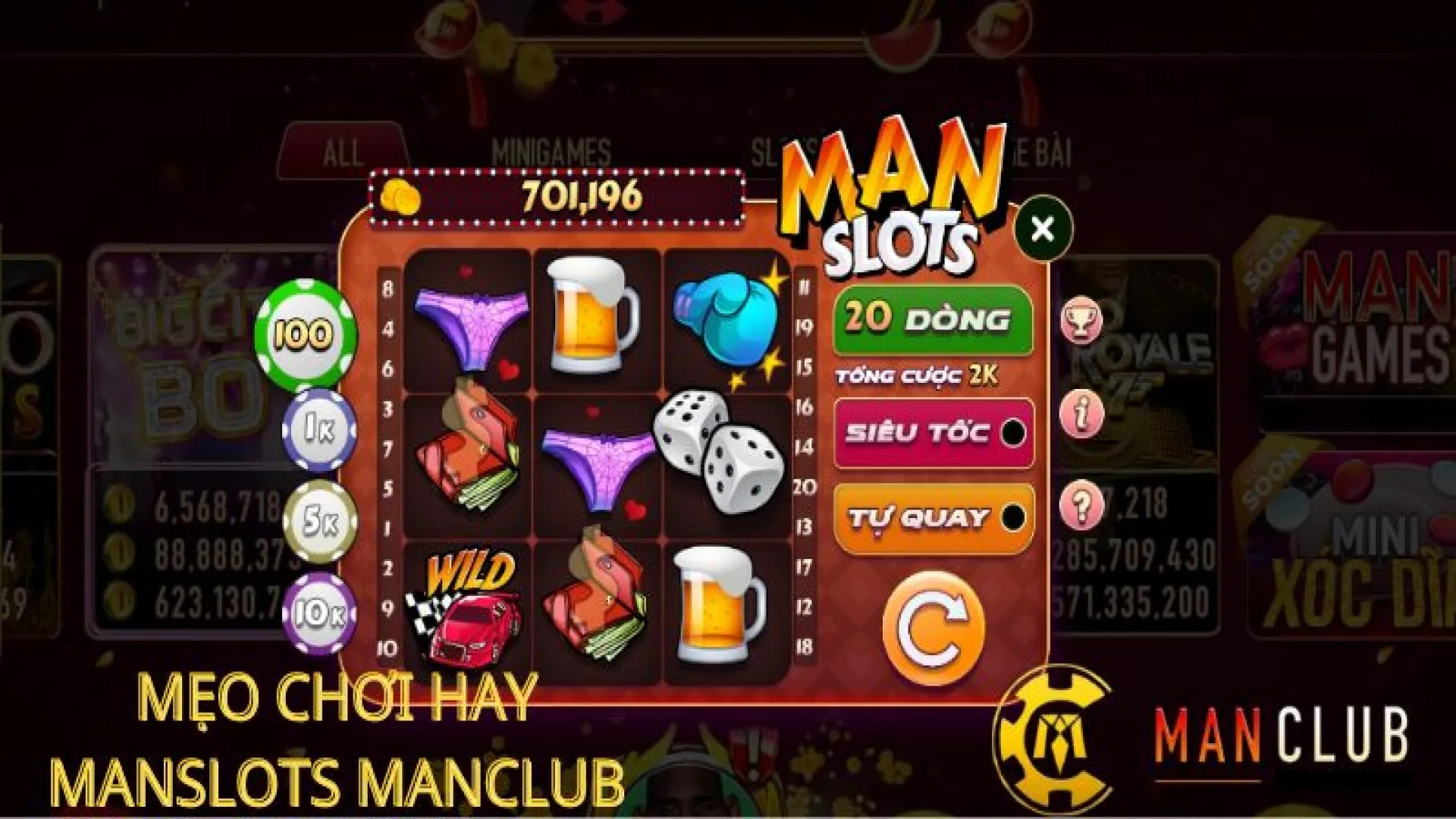 Hệ thống biểu tượng có trong MAN’S slot Manclub Hệ thống biểu tượng có trong MAN’S slot Manclub